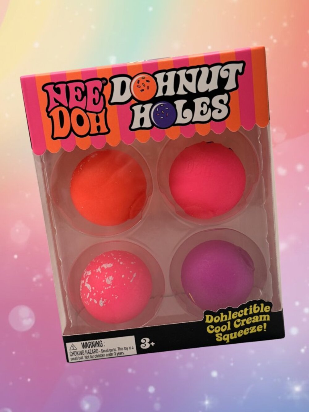 🍩 Authentic NEEDOH Donut Holes Squish Toy - 4-pack